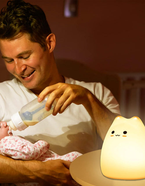 Load image into Gallery viewer, Kids Night Light Cat Lamp,  Kitty Night Light for Kids Silicone Kawaii Lamp Cute Nightlight for Toddler Baby Girl Birthday Gifts, Halloween Christmas Gifts