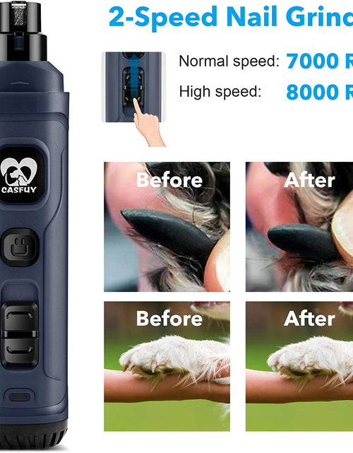 Load image into Gallery viewer, Dog Nail Grinder with 2 LED Light - New Version 2-Speed Powerful Electric Pet Nail Trimmer Professional Quiet Painless Paws Grooming & Smoothing for Small Medium Large Dogs and Cats