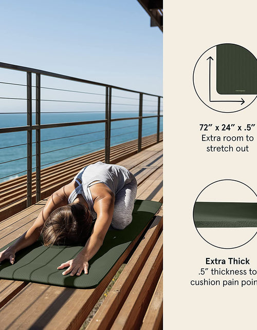 Load image into Gallery viewer, Solana Yoga Mat 1" & 1/2" Thick W/Nylon Strap for Men & Women - Non Slip Exercise Mat for Yoga