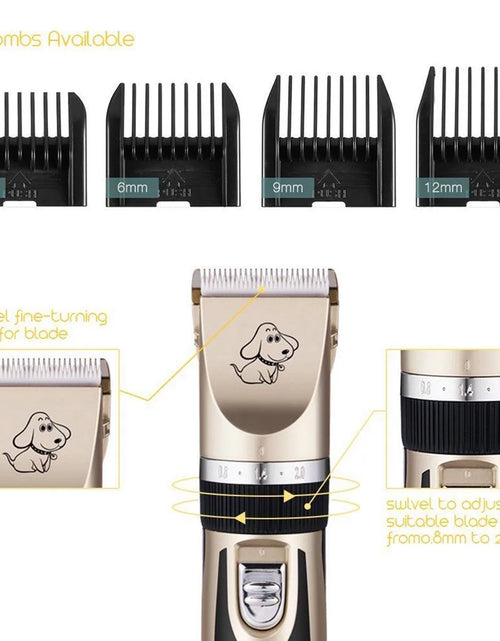 Load image into Gallery viewer, Electric Pet Hair Cutting Professional Mute Cordless Pet Grooming Kit Electric Pet Cat Dog Hair Cutting Clipper Trimmer Shaver Grooming Kit Set