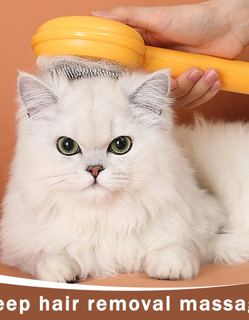 Load image into Gallery viewer, Cat Brushes for Indoor Cats - Pet Self Cleaning Slicker Brush Removes Deep Waste Hair - Cats Dogs Resin Protected Massage Comb(Yellow)