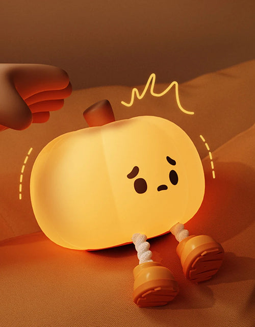 Load image into Gallery viewer, Halloween Pumpkin Night Light Cute Soft Silicone Safe Lamp Decorations Timing Dimmable Bedside Decor Kids Babies Halloween Gifts