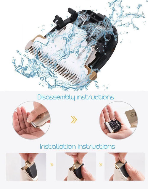 Load image into Gallery viewer, Electric Pet Hair Cutting Professional Mute Cordless Pet Grooming Kit Electric Pet Cat Dog Hair Cutting Clipper Trimmer Shaver Grooming Kit Set