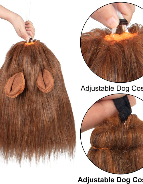 Load image into Gallery viewer, Lion Mane for Dog Costumes, Realistic Wig for Medium to Large Sized Dogs (Dark Brown)