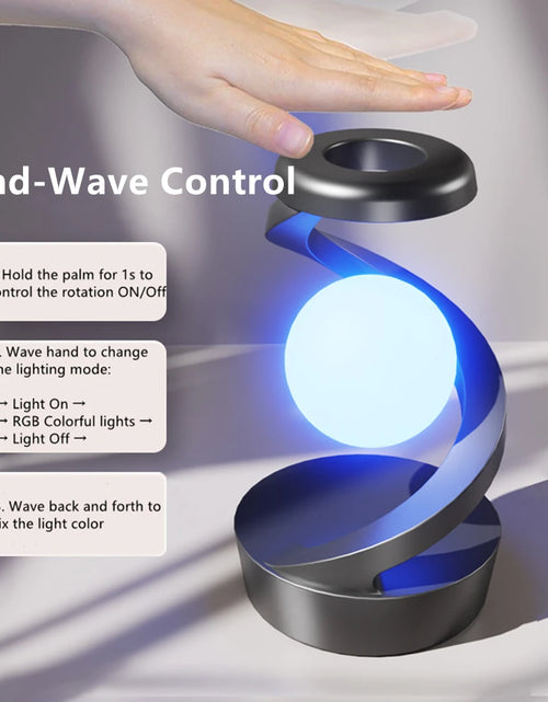 Load image into Gallery viewer, Creative Table Lamp, Rotating Floating Lamp, 15W Wireless Charger, Mobile Phone Wireless Charger, RGB Atmosphere Night Light