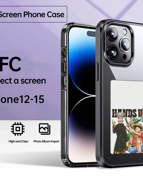 Load image into Gallery viewer, DIY Display Eink Screen Phone Case Smart NFC Refesh Phone Protective Cover for  15 14 13 Pro Max Back Case Battery Free