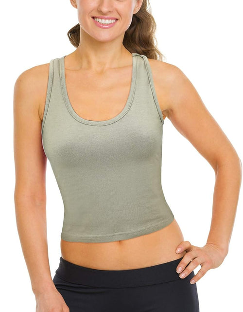 Load image into Gallery viewer, 6 Pieces Basic Sleeveless Racerback Sports Crop Tank Tops for Women Girls Daily Wearing