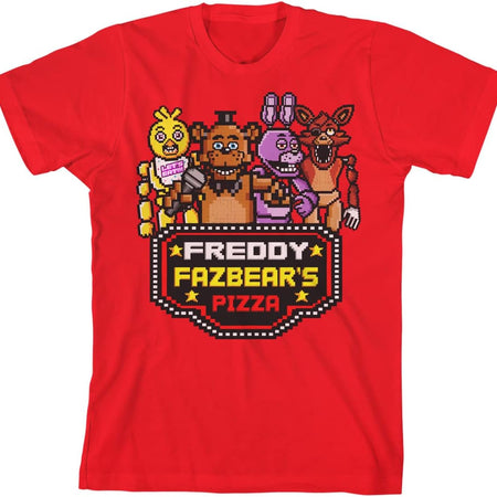 Freddy Fazbear Horror Video Game Red Short Sleeve Shirt