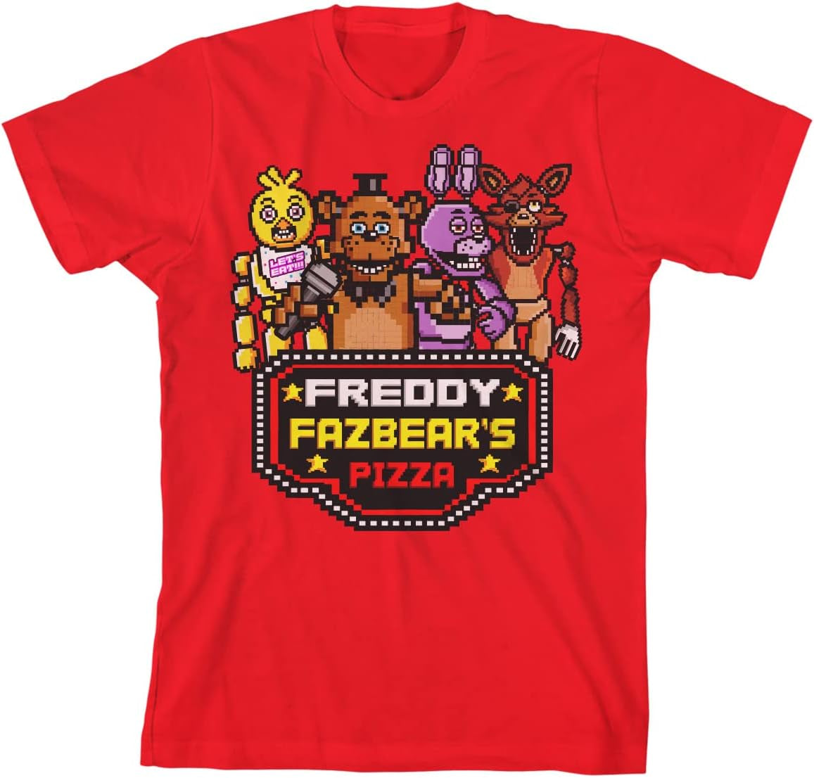 Freddy Fazbear Horror Video Game Red Short Sleeve Shirt