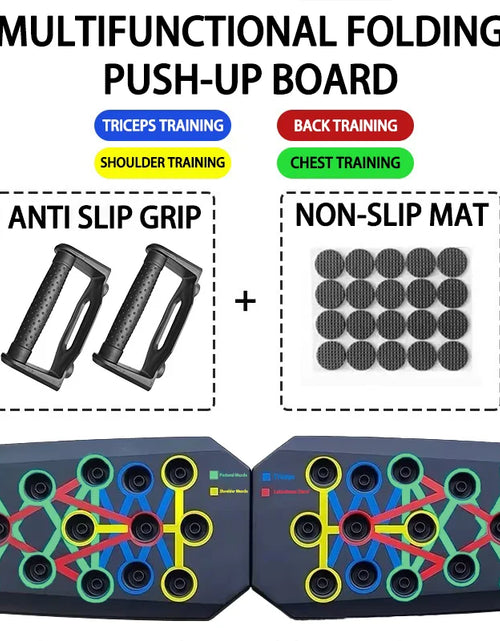 Load image into Gallery viewer, Portable Multifunctional Push-Up Board Set with Handles Foldable Fitness Equipment for Chest Abdomen Arms and Back Training