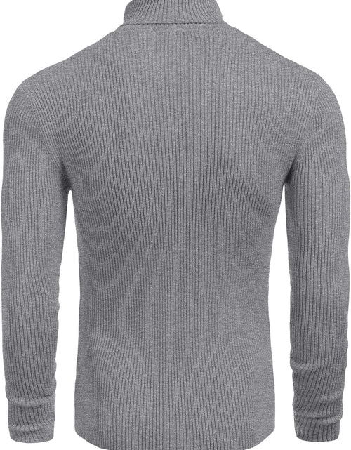 Load image into Gallery viewer, Mens Ribbed Slim Fit Knitted Pullover Turtleneck Sweater