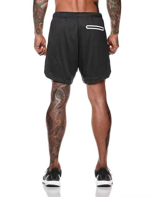 Load image into Gallery viewer, Men 2 in 1 Running Shorts Jogging Gym Fitness Training Quick Dry Beach Short Pants Male Summer Sports Workout Bottoms Clothing