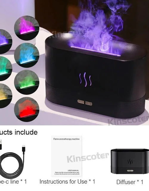 Load image into Gallery viewer, Aroma Diffuser Air Humidifier Ultrasonic Cool Mist Maker Fogger Led Essential Oil Flame Lamp Difusor
