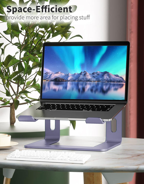 Load image into Gallery viewer, Laptop Stand, Aluminum Computer Riser, Ergonomic Laptops Elevator for Desk, Metal Holder Compatible with 10 to 15.6 Inches Notebook Computer, Purple