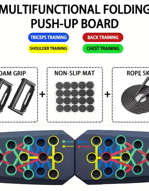 Load image into Gallery viewer, Portable Multifunctional Push-Up Board Set with Handles Foldable Fitness Equipment for Chest Abdomen Arms and Back Training
