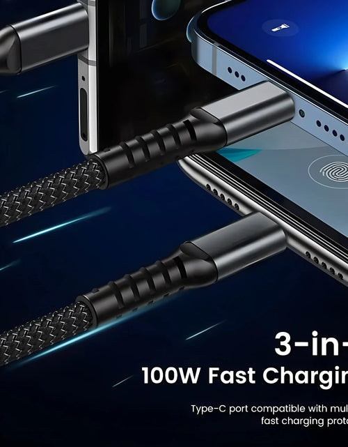 Load image into Gallery viewer, Transparent Luminous 3-In-1 Super Fast Charging Cable, 3 in 1 Charging Cable, Universal with Type-C Micro for Iphone15 14 13