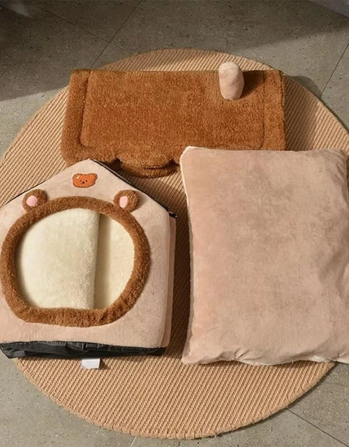 Load image into Gallery viewer, Foldable Pet House Removable Washable Cat House Puppy Cave Sofa Pet Bed House for Extra Small Dogs and Small and Medium Cats