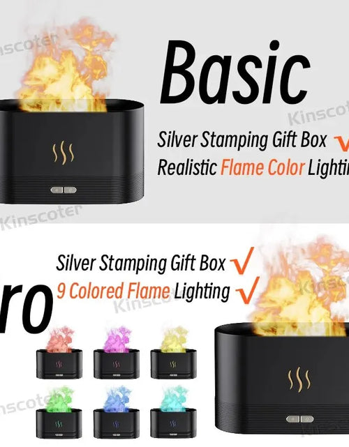 Load image into Gallery viewer, Aroma Diffuser Air Humidifier Ultrasonic Cool Mist Maker Fogger Led Essential Oil Flame Lamp Difusor