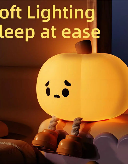 Load image into Gallery viewer, Halloween Pumpkin Night Lights Cute Soft Silicone Safe Lamp Decorations Timing Dimmable Bedside Decor Kids Baby Halloween Gifts