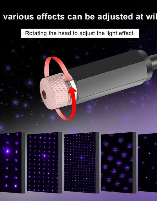 Load image into Gallery viewer, Romantic LED Car Roof Star Night Light Projector Atmosphere Galaxy Lamp USB Decorative Lamp Adjustable Car Interior Decor Light