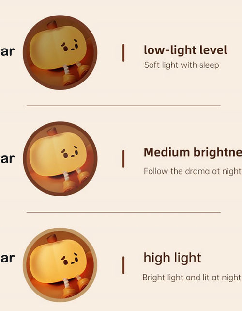 Load image into Gallery viewer, Halloween Pumpkin Night Lights Cute Soft Silicone Safe Lamp Decorations Timing Dimmable Bedside Decor Kids Baby Halloween Gifts
