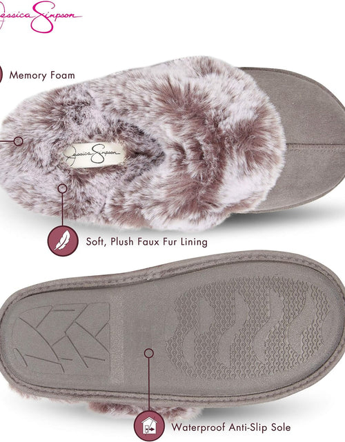 Load image into Gallery viewer, Women'S Comfy Faux Fur House Slipper Scuff Memory Foam Slip on Anti-Skid Sole