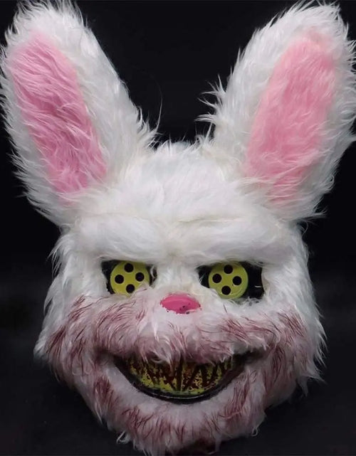 Load image into Gallery viewer, Luminous Halloween Scary Mask Bear Rabbit Bunny Mask, Bloody Plush Head Mask, Cosplay Costume Props Halloween Party Itaewon 이태원