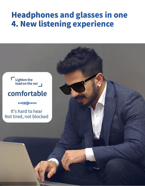 Load image into Gallery viewer, Camera Smart Glasses Bluetooth Call Voice Assistant Listen Music Glasses Smart Sports Polarized Sunglasses Anti-Blue Eyeglasses