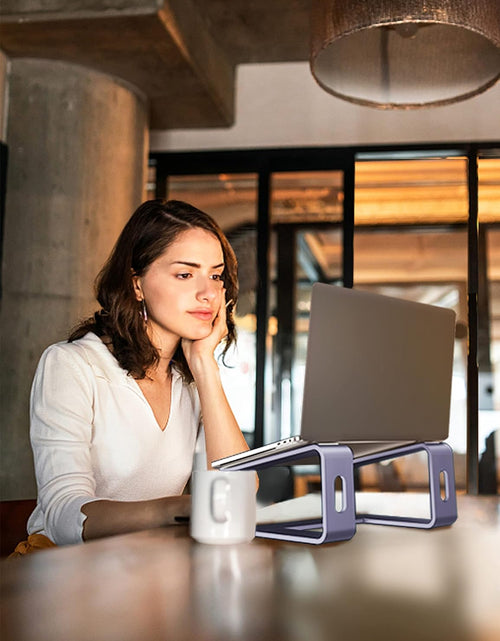 Load image into Gallery viewer, Laptop Stand, Aluminum Computer Riser, Ergonomic Laptops Elevator for Desk, Metal Holder Compatible with 10 to 15.6 Inches Notebook Computer, Purple