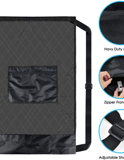 Load image into Gallery viewer, Extra Large Sports Ball Bag Mesh Socce Ball Bag Heavy Duty Drawstring Bags Team Work for Holding Basketball, Volleyball, Baseball, Swimming Gear with Shoulder Strap