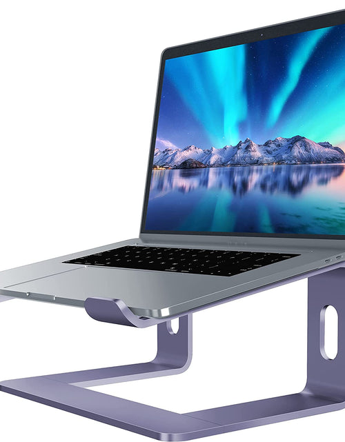 Load image into Gallery viewer, Laptop Stand, Aluminum Computer Riser, Ergonomic Laptops Elevator for Desk, Metal Holder Compatible with 10 to 15.6 Inches Notebook Computer, Purple