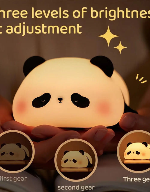 Load image into Gallery viewer, LED Night Lights Cute Sheep Panda Rabbit Silicone Lamp USB Rechargeable Timing Bedside Decor Kids Baby Nightlight Birthday Gift