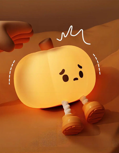 Load image into Gallery viewer, Halloween Pumpkin Night Lights Cute Soft Silicone Safe Lamp Decorations Timing Dimmable Bedside Decor Kids Baby Halloween Gifts