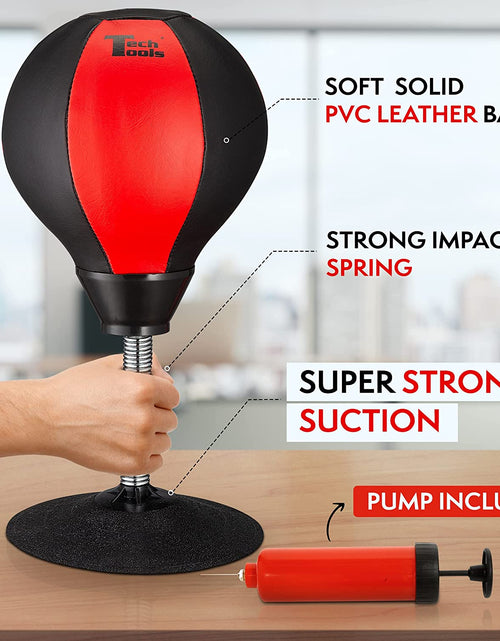 Load image into Gallery viewer, Desktop Punching Bag - Suctions to Your Desk, Heavy Duty Stress Relief Boxing Bag, Funny Office White Elephant Gifts for Boss or Coworker