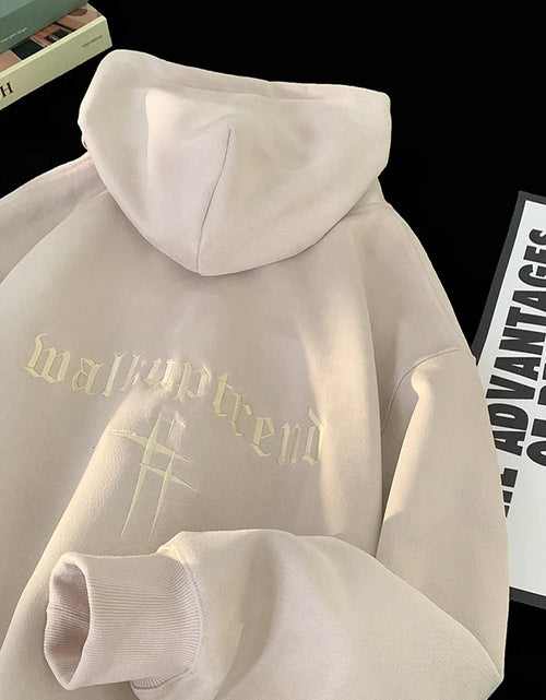 Load image into Gallery viewer, 2023 Men'S Streetwear Vintage Embroidered Suede Hooded Sweatshirt High Quality Hoodie Fashion Hip Hop Unisex Pullover Y2K Clothe
