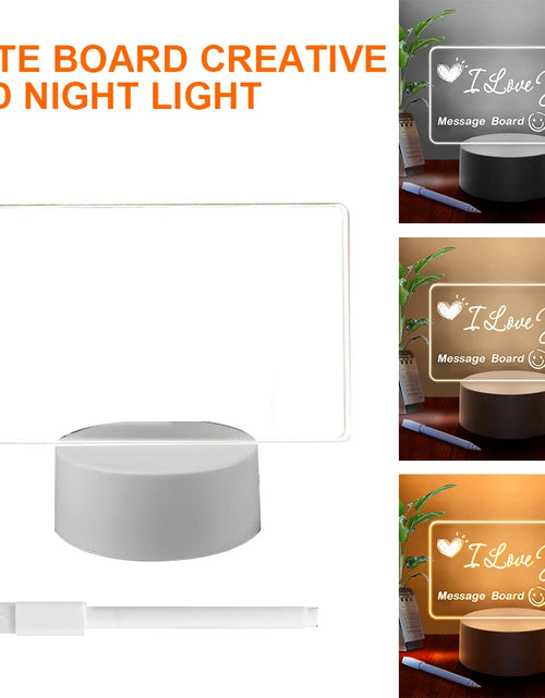 Load image into Gallery viewer, Transparent Message Board Night Light Glowing Memo Acrylic LED Ambient Lights Daily Moment Note Board Erasable Room Decor Gift