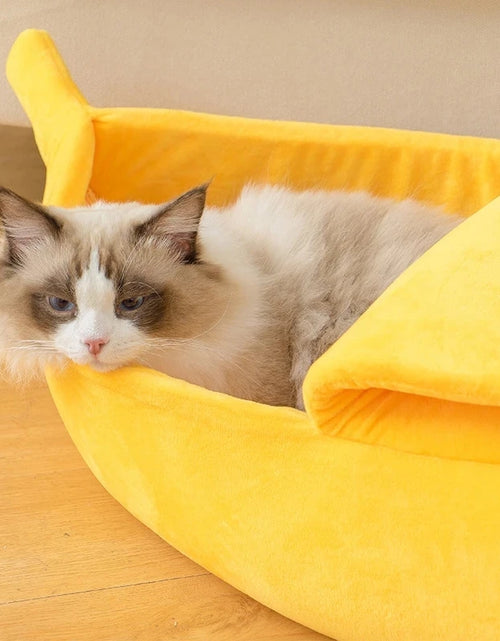 Load image into Gallery viewer, Banana Cat Bed House Funny Cute Cozy Cat Mat Beds Warm Durable Portable Pet Basket Kennel Dog Cushion Cat Supplies Multicolor