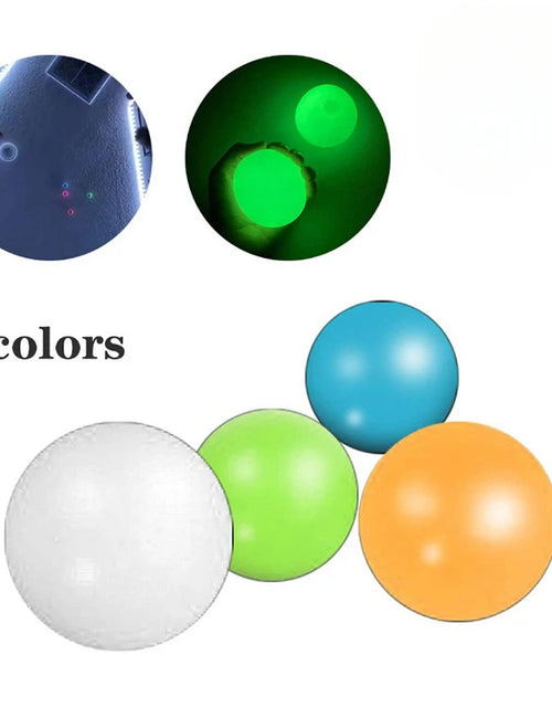Load image into Gallery viewer, 10/5Pcs Luminous Sticky Ball Glow in the Dark Ball Throwing Indoor Decompression TPR Sticky Balls Target Ball Kids Sticky Balls