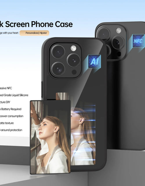 Load image into Gallery viewer, DIY Display Eink Screen Phone Case Smart NFC Refesh Phone Protective Cover for  15 14 13 Pro Max Back Case Battery Free