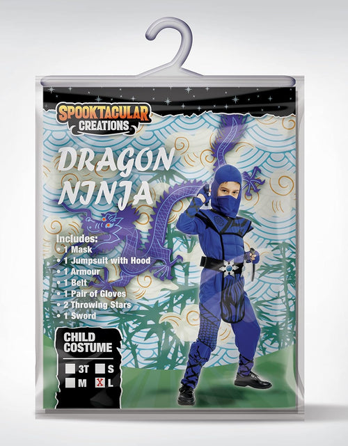 Load image into Gallery viewer, Dragon Scales Blue Ninja Costume Perfect for Halloween Parties, Ninja Themed Parties, Halloween Dress Up, Xmas Birthday Party