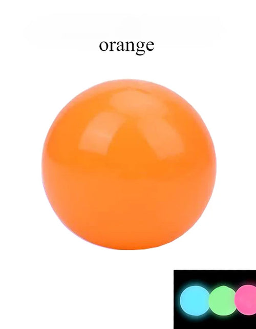 Load image into Gallery viewer, 10/5Pcs Luminous Sticky Ball Glow in the Dark Ball Throwing Indoor Decompression TPR Sticky Balls Target Ball Kids Sticky Balls