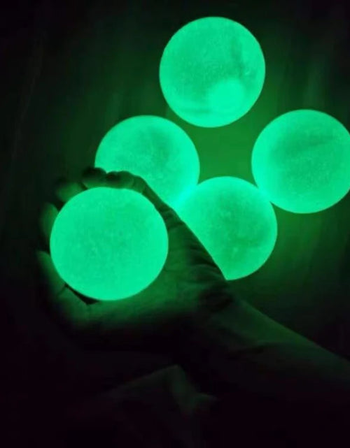 Load image into Gallery viewer, 10/5Pcs Luminous Sticky Ball Glow in the Dark Ball Throwing Indoor Decompression TPR Sticky Balls Target Ball Kids Sticky Balls