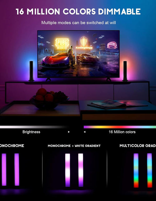 Load image into Gallery viewer, RGBIC Smart Light Bars Work with Alexa, Gaming Ambient Lights with 20 Scene Modes and Music Sync Modes,Led Light Bars for TV, Party, PC, Entertainment Decor(No Support 5G)