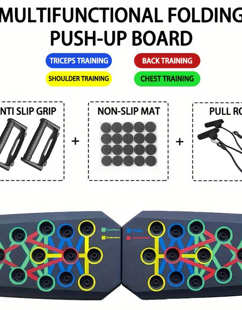 Load image into Gallery viewer, Portable Multifunctional Push-Up Board Set with Handles Foldable Fitness Equipment for Chest Abdomen Arms and Back Training