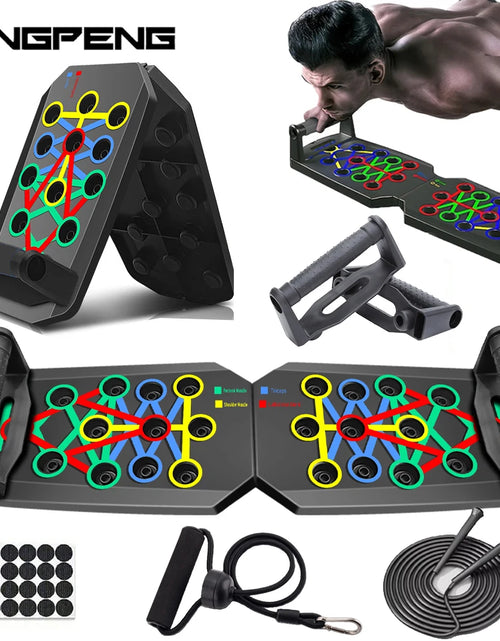 Load image into Gallery viewer, Portable Multifunctional Push-Up Board Set with Handles Foldable Fitness Equipment for Chest Abdomen Arms and Back Training