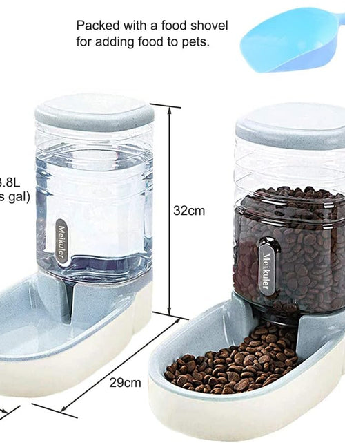 Load image into Gallery viewer, Meikuler Pets Auto Feeder 3.8L,Food Feeder and Water Dispenser Set for Small & Big Dogs Cats and Pets Animals (Grey)