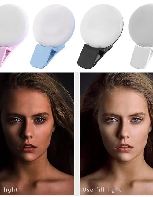 Load image into Gallery viewer, Mobile Phone LED Selfie Ring Light Portable Mini Durable Practical Three Stop Dimming Circle Photography Clip Fill Light