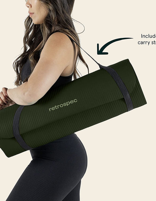 Load image into Gallery viewer, Solana Yoga Mat 1" & 1/2" Thick W/Nylon Strap for Men & Women - Non Slip Exercise Mat for Yoga