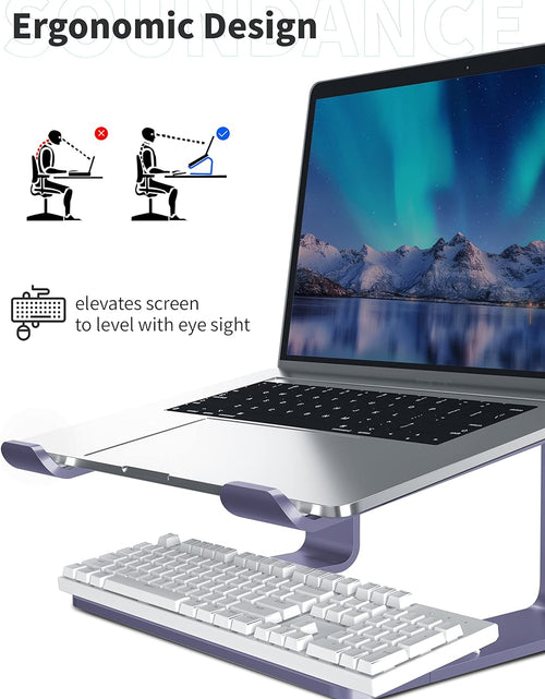 Load image into Gallery viewer, Laptop Stand, Aluminum Computer Riser, Ergonomic Laptops Elevator for Desk, Metal Holder Compatible with 10 to 15.6 Inches Notebook Computer, Purple