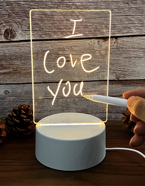Load image into Gallery viewer, Transparent Message Board Night Light Glowing Memo Acrylic LED Ambient Lights Daily Moment Note Board Erasable Room Decor Gift